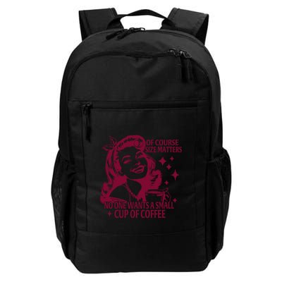 Size Matters Vintage Retro Housewife Funny Coffee Sarcastic Backpack