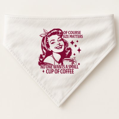 Size Matters Vintage Retro Housewife Funny Coffee Sarcastic USA-Made Doggie Bandana