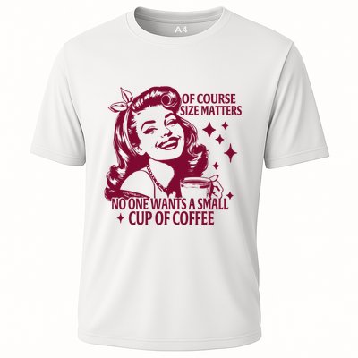 Size Matters Vintage Retro Housewife Funny Coffee Sarcastic Performance Shirt