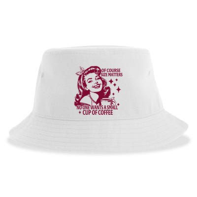 Size Matters Vintage Retro Housewife Funny Coffee Sarcastic Sustainable Bucket Hat