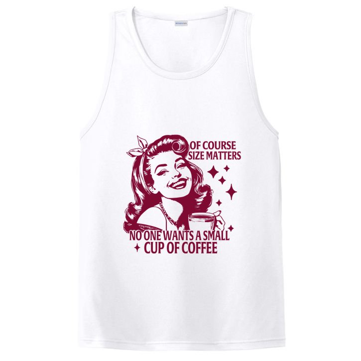 Size Matters Vintage Retro Housewife Funny Coffee Sarcastic PosiCharge Competitor Tank