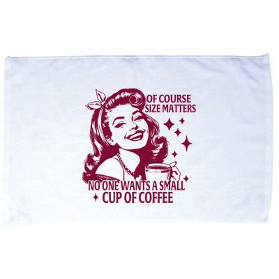 Size Matters Vintage Retro Housewife Funny Coffee Sarcastic Microfiber Hand Towel
