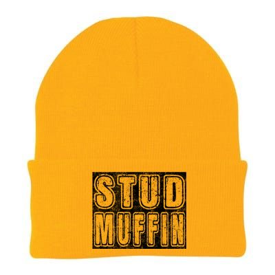 Stud Muffin Vintage Graphic Muffin Pun Meaningful Gift Knit Cap Winter Beanie