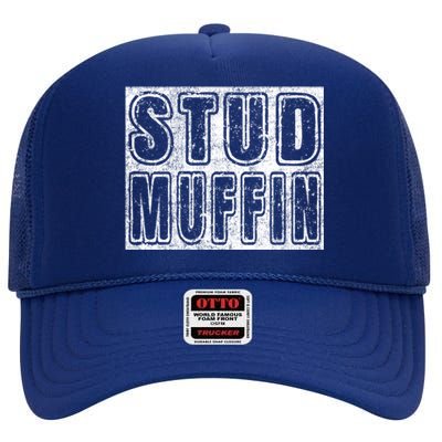 Stud Muffin Vintage Graphic Muffin Pun Meaningful Gift High Crown Mesh Back Trucker Hat