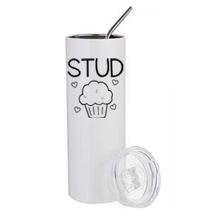 Stud Muffin Valentines Day Cute Heart Love Funny Gift Stainless Steel Tumbler