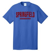 Springfield Massachusetts Vintage University College Style Gift Tall T-Shirt