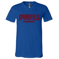 Springfield Massachusetts Vintage University College Style Gift V-Neck T-Shirt