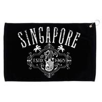 Singapore Merlion Vintage Distressed Style Design Souvenir Grommeted Golf Towel