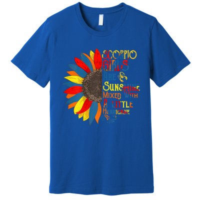 Sunshine Mixed With Hurricane Scorpio Birthday Gift Premium T-Shirt