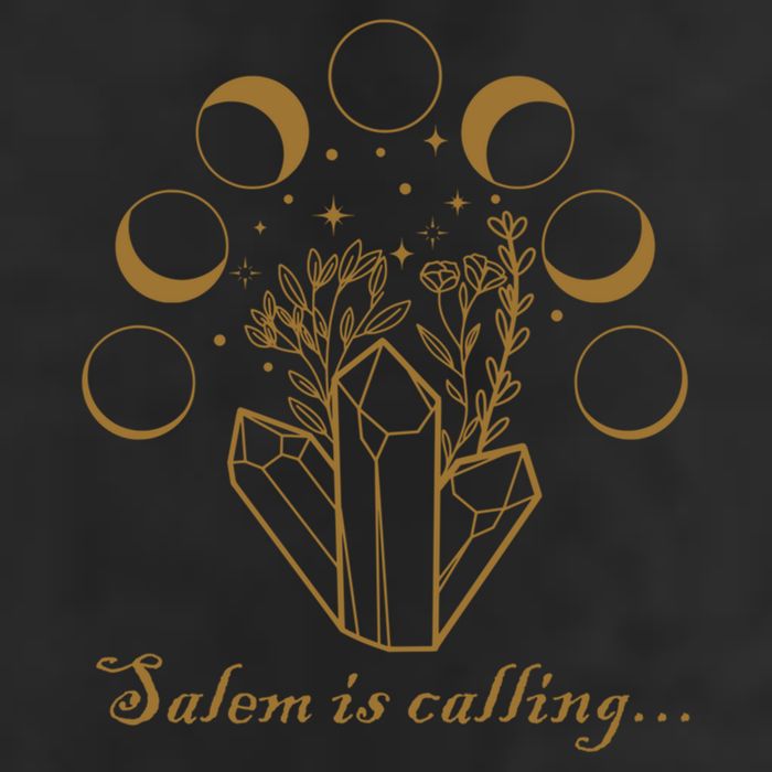Salem Ma Witch Trials 1692 Moon Phase Crystals Witchcraft Gift 7 Panel Mesh Trucker Snapback Hat