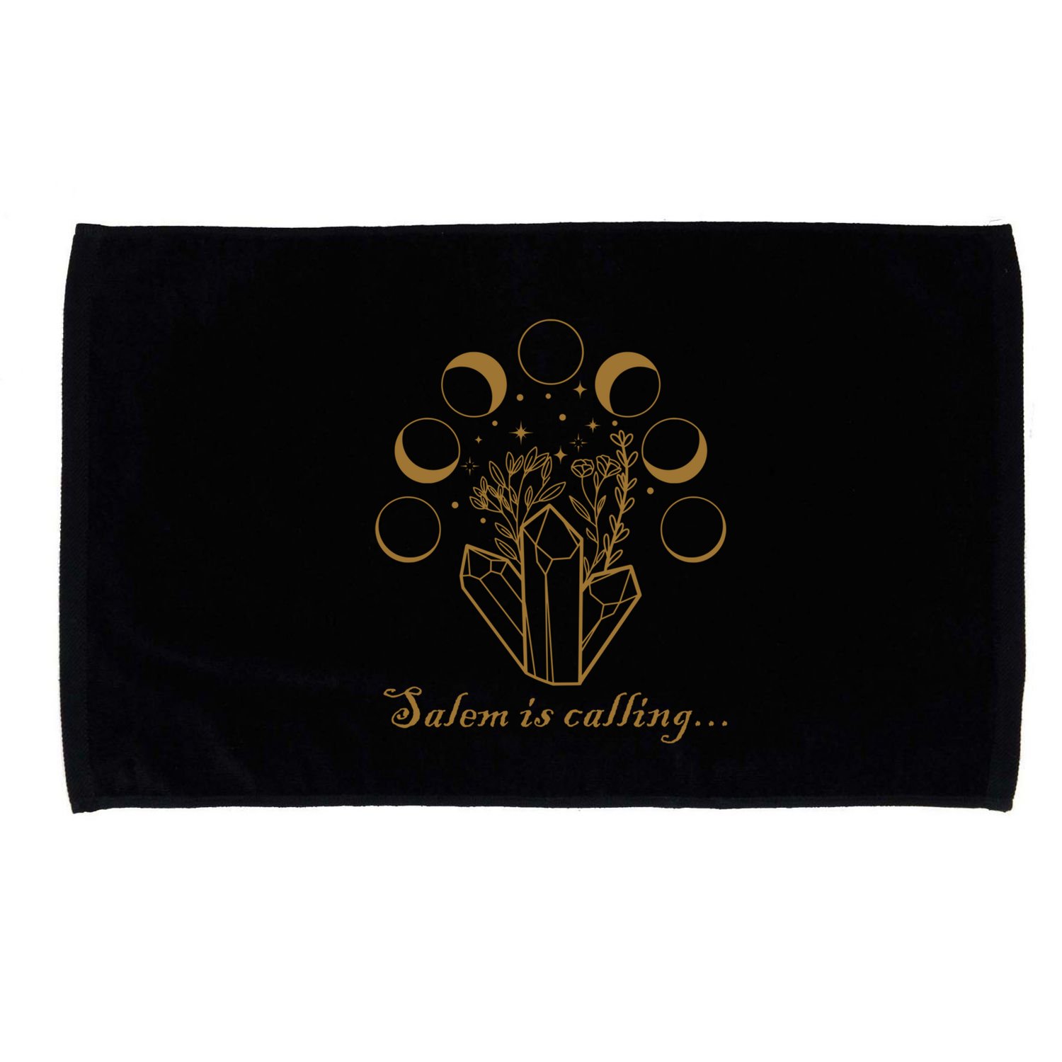 Salem Ma Witch Trials 1692 Moon Phase Crystals Witchcraft Gift Microfiber Hand Towel