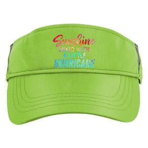 Sunshine Mixed With Little Hurricane Funny Positive Message Cool Gift Adult Drive Performance Visor