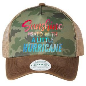 Sunshine Mixed With Little Hurricane Funny Positive Message Cool Gift Legacy Tie Dye Trucker Hat