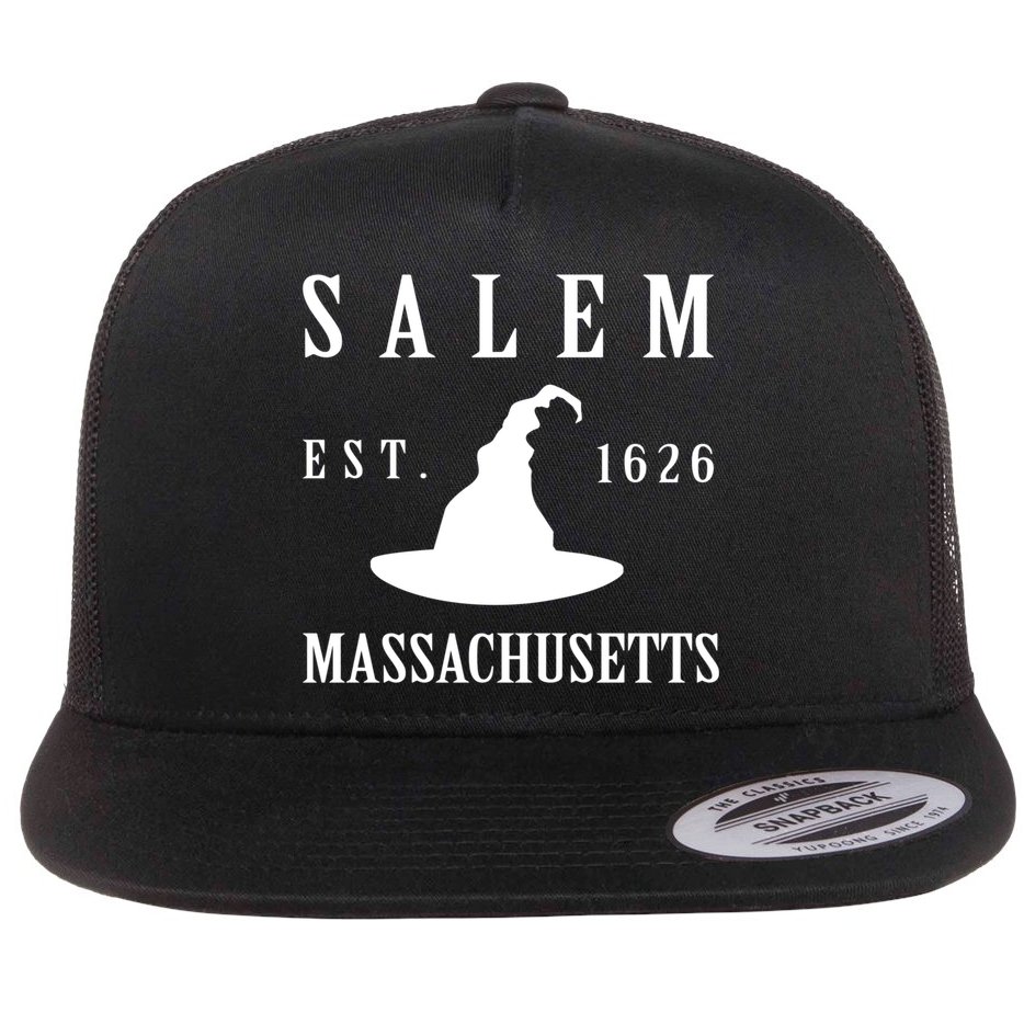 Salem Massachusetts Witch Gift Flat Bill Trucker Hat