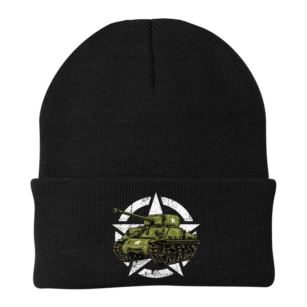 Sherman M4 World War 2 Army Tank Vintage Tank A Military Beanie