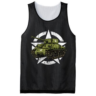 Sherman M4 World War 2 Army Tank Vintage Tank A Military Mesh Reversible Basketball Jersey Tank