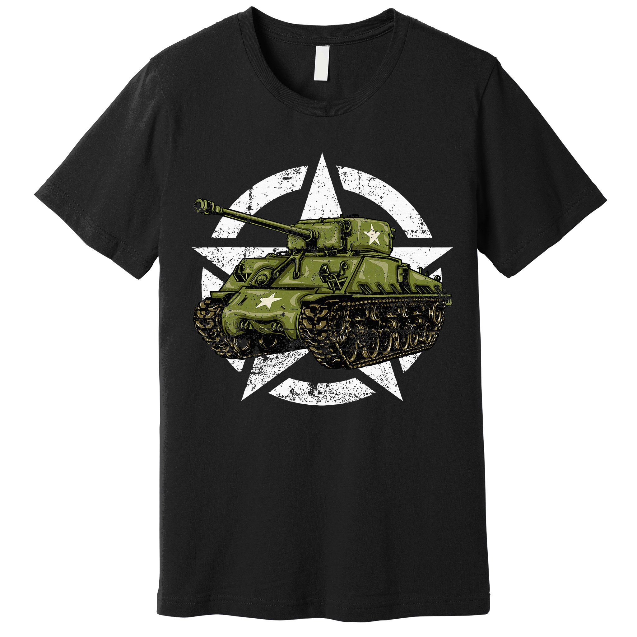 Sherman M4 World War 2 Army Tank Vintage Tank A Military Premium T-Shirt