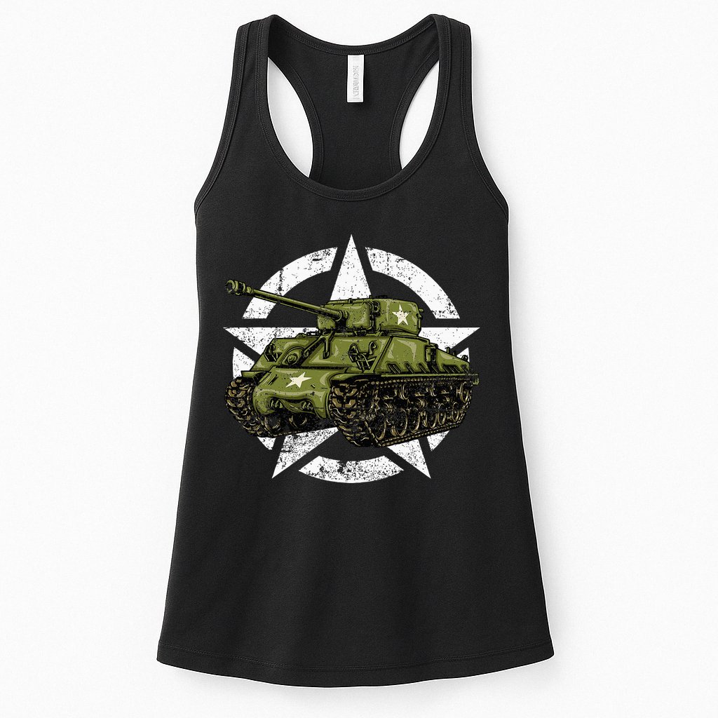 Sherman M4 World War 2 Army Tank Vintage Tank A Military Womens Tank Top