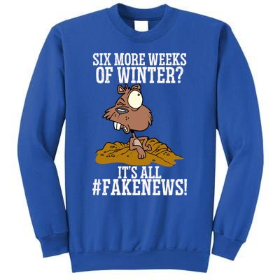 Six More Weeks Fake News Funny Groundhog Day Animal Lover Meaningful Gift Sweatshirt