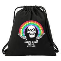 Social Media Was A Mistake Drawstring Bag