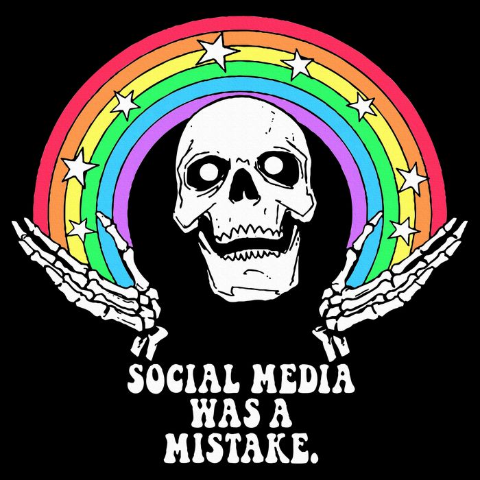 Social Media Was A Mistake Drawstring Bag