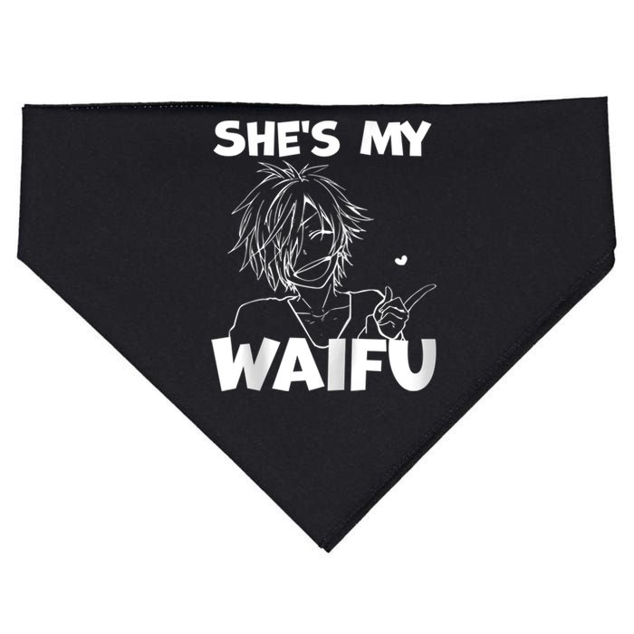 She's My Waifu Funny Anime Matching Couple Boyfriend Gift Zip Hoodie USA-Made Doggie Bandana