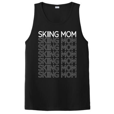 Skiing Mom Winter Sports Ski Skier Slopes Mother Mommy Mama Gift PosiCharge Competitor Tank