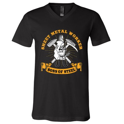 Sheet Metal Worker Funny Sons Of S L V-Neck T-Shirt