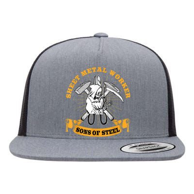 Sheet Metal Worker Funny Sons Of S L Flat Bill Trucker Hat