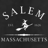 Salem Massachusetts Witch Est 1626 Letter 7 Panel Mesh Trucker Snapback Hat