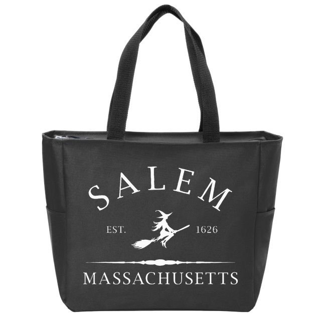 Salem Massachusetts Witch Est 1626 Letter Zip Tote Bag