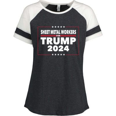 Sheet Metal Workers For Trump 2024 President Republican Gift Enza Ladies Jersey Colorblock Tee