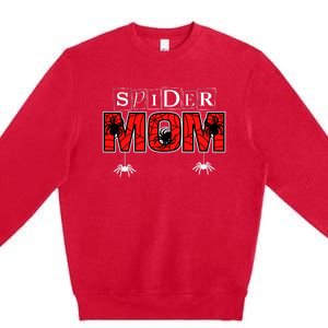 Spider Mom Wo Spider Web Spider Theme Birthday Party Premium Crewneck Sweatshirt