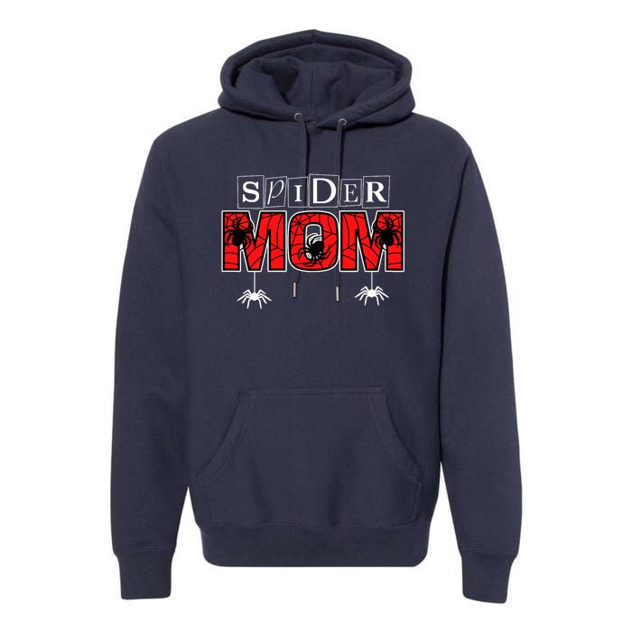 Spider Mom Wo Spider Web Spider Theme Birthday Party Premium Hoodie