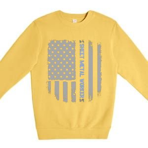 Sheet Metal Workers Us Flag Premium Crewneck Sweatshirt