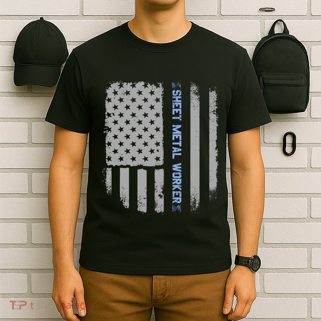 Sheet Metal Workers Us Flag T-Shirt