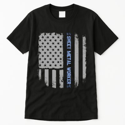 Sheet Metal Workers Us Flag Tall T-Shirt