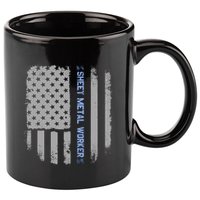 Sheet Metal Workers Us Flag 11oz C Handle Ceramic Mug