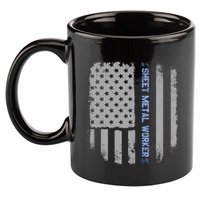 Sheet Metal Workers Us Flag 11oz C Handle Ceramic Mug