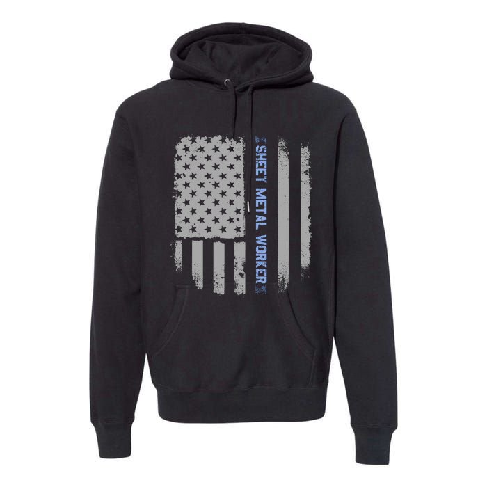 Sheet Metal Workers Us Flag Premium Hoodie