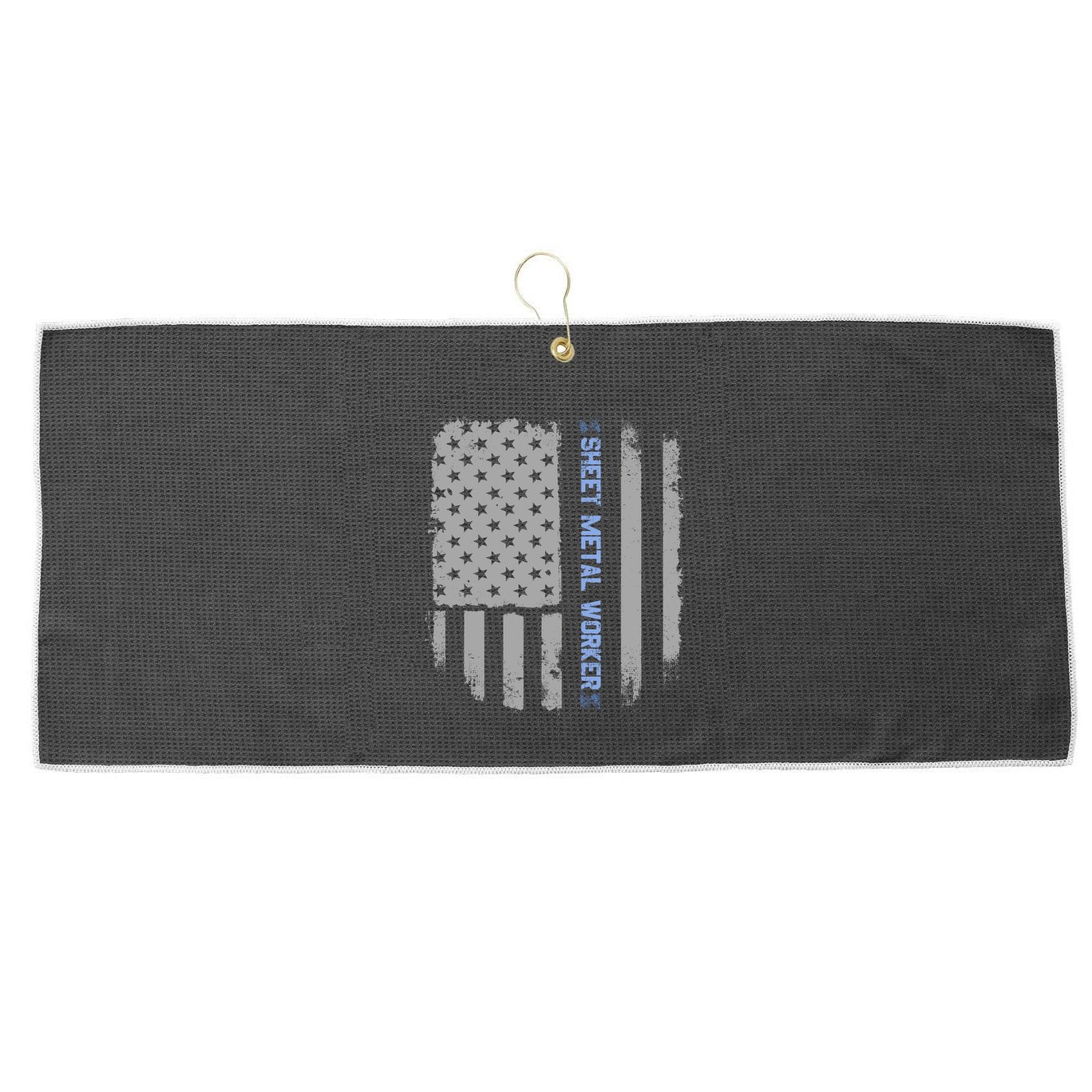 Sheet Metal Workers Us Flag Large Microfiber Waffle Golf Towel
