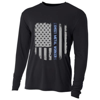Sheet Metal Workers Us Flag Cooling Performance Long Sleeve Crew