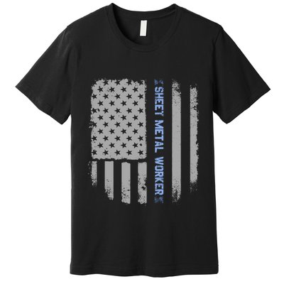 Sheet Metal Workers Us Flag Premium T-Shirt