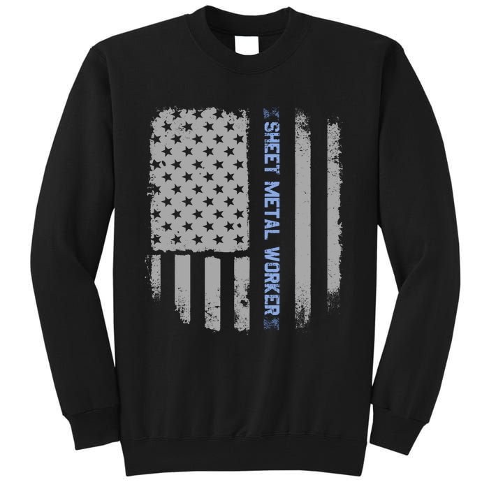 Sheet Metal Workers Us Flag Tall Sweatshirt