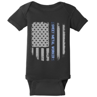 Sheet Metal Workers Us Flag Baby Bodysuit