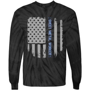 Sheet Metal Workers Us Flag Tie-Dye Long Sleeve Shirt