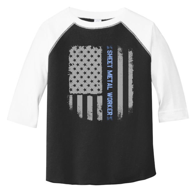 Sheet Metal Workers Us Flag Toddler Fine Jersey T-Shirt