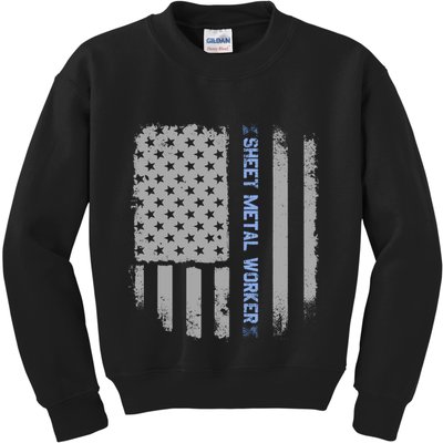 Sheet Metal Workers Us Flag Kids Sweatshirt