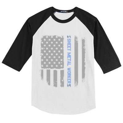 Sheet Metal Workers Us Flag Kids Colorblock Raglan Jersey