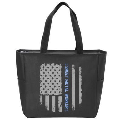 Sheet Metal Workers Us Flag Zip Tote Bag